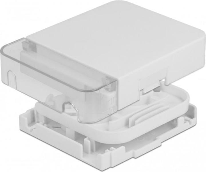 Produktbild Delock LWL Anschlussdose zur Wandmontage für 1 x SC Simplex oder LC Duplex weiss (Spleissbox)