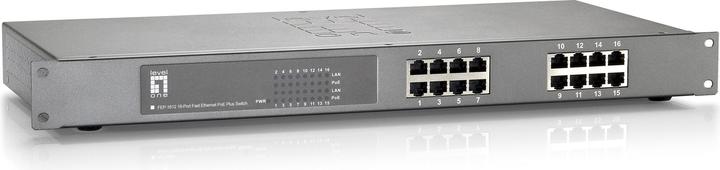 Produktbild LevelOne FEP-1612W380 16-Port Fast Ethernet PoE Switch 802.3at PoE+ 380W (16 Ports)