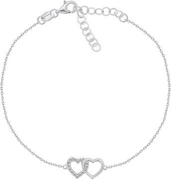 Produktbild Brilio Silver - Delicate silver bracelet Linked hearts BRC115W
