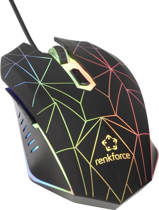 Produktbild Renkforce Ergonomische kabelgebundene USB-Gaming-Maus (Kabelgebunden)