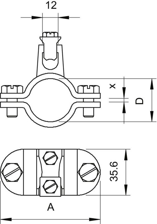 Produktbild OBO Bettermann OBO 952/Z 3/4 Erdschelle Spannbereich 24-27mm