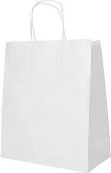 Actual product image Papstar Paper carrier bag, 280 x 220 x 100 mm, white made of kraft paper, 70 g/sqm, load capacity: 6 kg (Gift bag, 25 x)