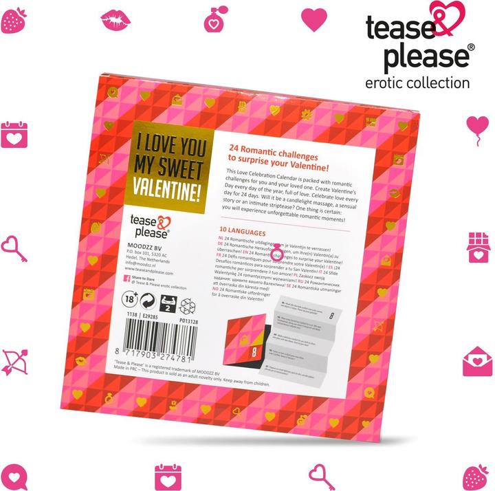 Immagine prodotto Moodzz Calendario dell'Avvento di San Valentino (Compilazione del gioco, Tedesco, Spagnolo, Francese, Norvegese, Olandese, Svedese, Italiano, Inglese)
