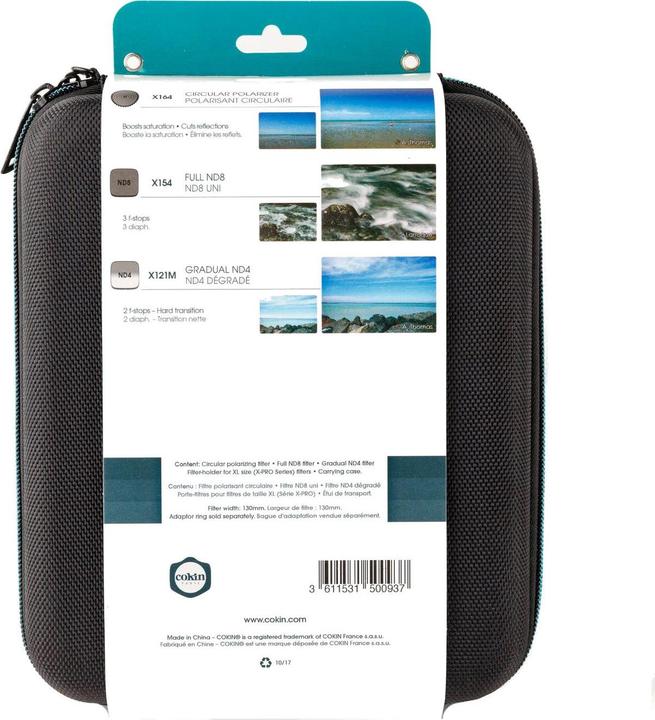 Immagine prodotto Cokin W3H0-28 Kit per viaggiatori (XL) (Filtri grigi, Adattatori per filtri, Filtri polarizzanti, 130 mm)