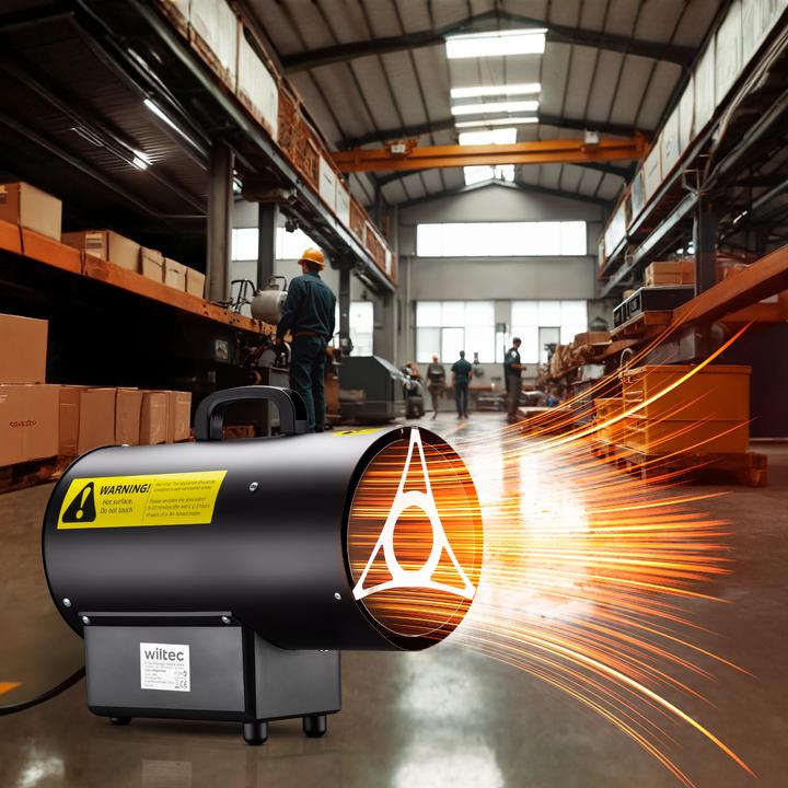 Produktbild Wiltec Gasheizgebläse 15kW Heizkanone 30W Gas Heissluftgenerator LPG Bauheizer (15000 W)