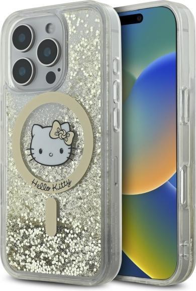 Productafbeelding Hello Kitty HKHMP16XLGDIH iPhone 16 Pro Max 6,9" biały złoty/witgouden hardcase Liquid Glitter Fe (Apple iPhone 16 Pro Max)