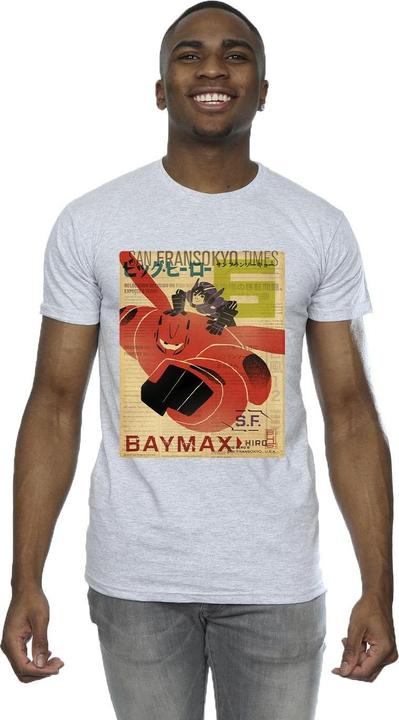 Produktbild Disney Big Hero 6 Baymax Flying Baymax Newspaper TShirt (XXL)