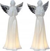 IKO Angel porcelain standing with silver wings & L (32 x 15 x 15 cm)