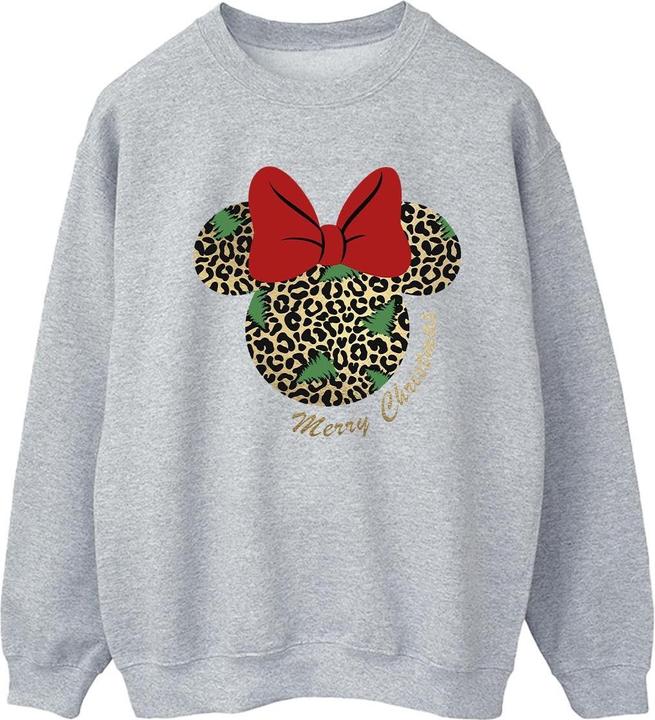 Actual product image Disney Womens/Ladies Minnie Mouse Leopard Christmas Sweatshirt (L)