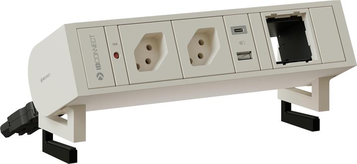 IB Connect Ciabatta elettrica SUPRA bianca 2x tipo 13 1x USB-A/C 1x modulo vuoto (4 x, USB-A, USB-C, Tipo 13, 0.30 m)
