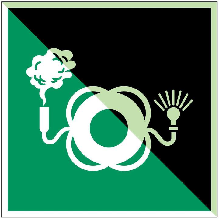 Image du produit Brady Panneau de sécurité ISO - Bouée de sauvetage avec lampe et signal de fumée
