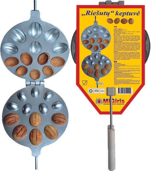 Migiris Oreschki Waffeleisen Nussbäcker, Hexennussform Oreschniza, gefüllte Plätzchenform (18 cm, Bratpfanne)