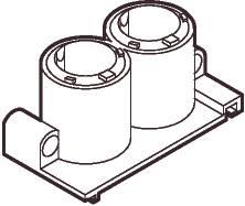 Image du produit LK Buse double pour boîte Opus®66, à couler, 16 et 20mm, jaune