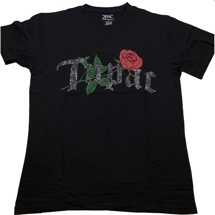 Tupac Shakur Unisex Adult Rose Cotton T-Shirt