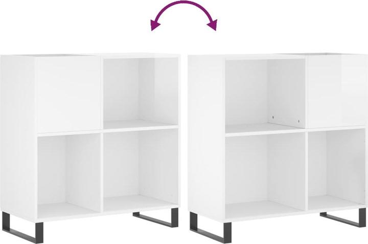 Produktbild VidaXL Plattenschrank Hochglanz-Weiss 84,5x38x89 cm