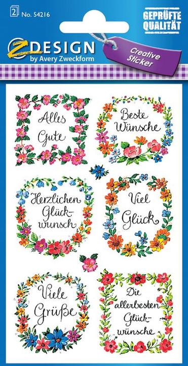 Actual product image Z-Design Sticker Blumen/Text