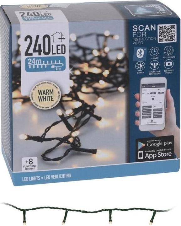 Produktbild Koopman Lichterkette 240 LED mit App Bluetooth warmweiss (24 m)