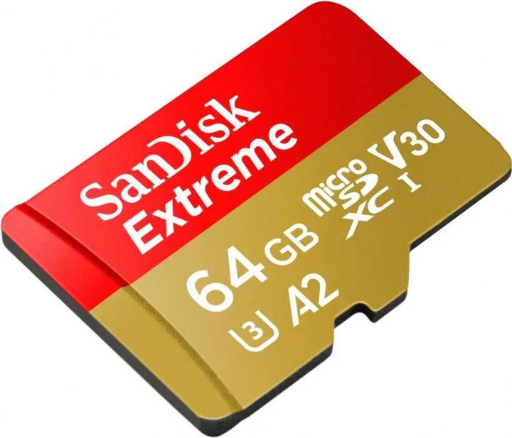 Productafbeelding SanDisk microSDXC Memory Card Extreme with Adapter, 64Gb, Class 10 / UHS-1 U3 (64 GB, microSDXC, U3, UHS-I)