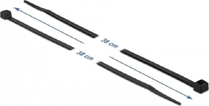Image du produit Delock Colliers de câbles résistants à la chaleur L 380 x l 4,8 mm noir 100 pièces (Serre-câbles velcro, 380 mm, 100 pcs)