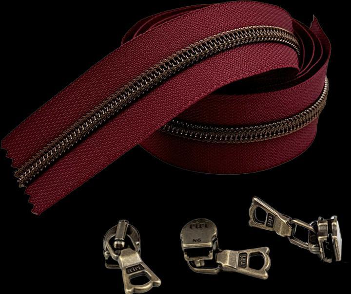 Wine red, Aged brass