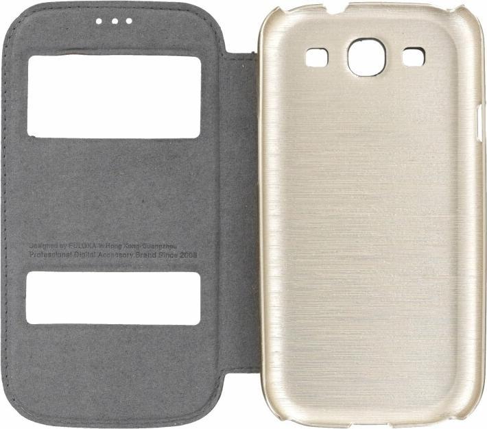 Produktbild Puloka Flip Case für Samsung Galaxy S3 gold (Samsung Galaxy S III I9300)