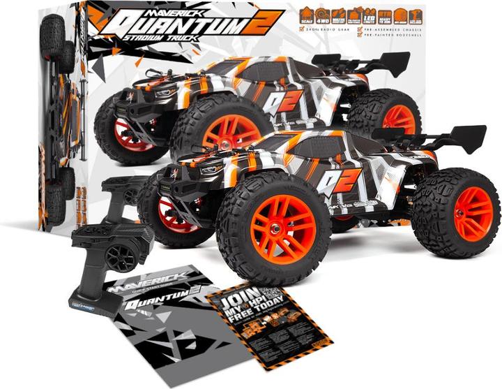Maverick Quantum2 XT 1:10 Stadium Truck - Orange (Mit Radio, Batterie nicht enthalten) (RTR Ready-to-Run)