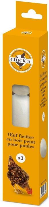 Actual product image Chick'A painted wooden dummy eggs for hens (x3)