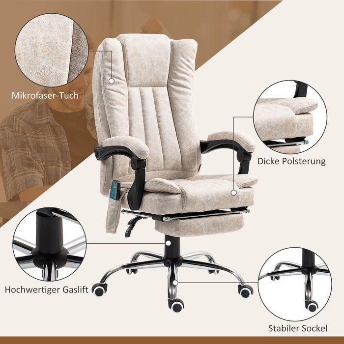 Immagine prodotto Swisshandel24 Bürostuhl mit Vibrationsmassage, Ergonomischer Schreibtischstuhl, Liegefunktion