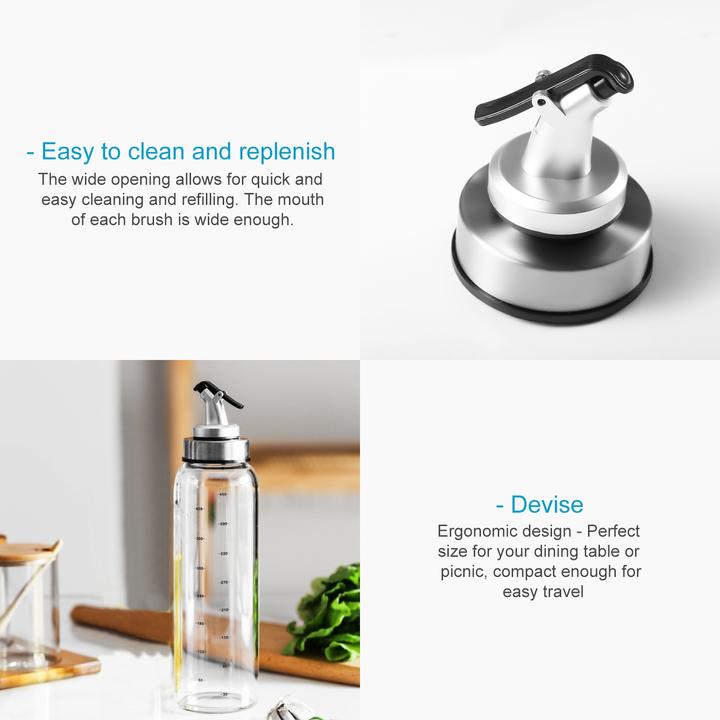 Image du produit Intirilife Set de 2 bouteilles de vinaigre et d'huile (450 ml)