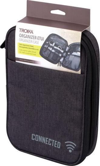 Troika CONNECTED Organizer-Tasche mit 2 Reissverschlussfächern, grau