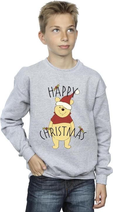 Actual product image Disney Boys Winnie The Pooh Happy Christmas Holly Sweatshirt (128)