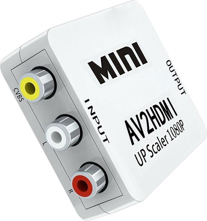 Actual product image Apfelkiste Mini Cinch RCA CVBS AV to HDMI 1080P converter adapter for TV, PC, PS3, DVD (Camera Converter)