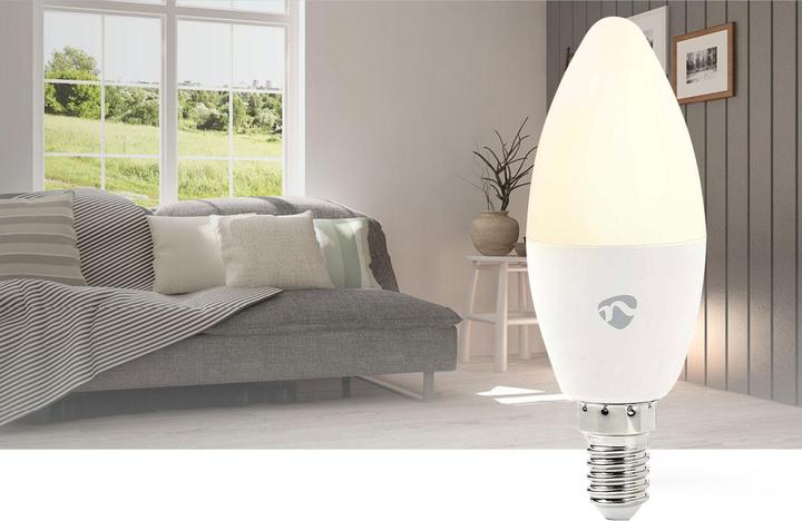 Produktbild Nedis SmartLife Vollfärbige LED-Lampe | Zigbee 3.0 | E14 | 470 lm | 4.9 W | RGB / Warm bis kühlen we (E14, 4.90 W, 470 lm, 1 x, F)