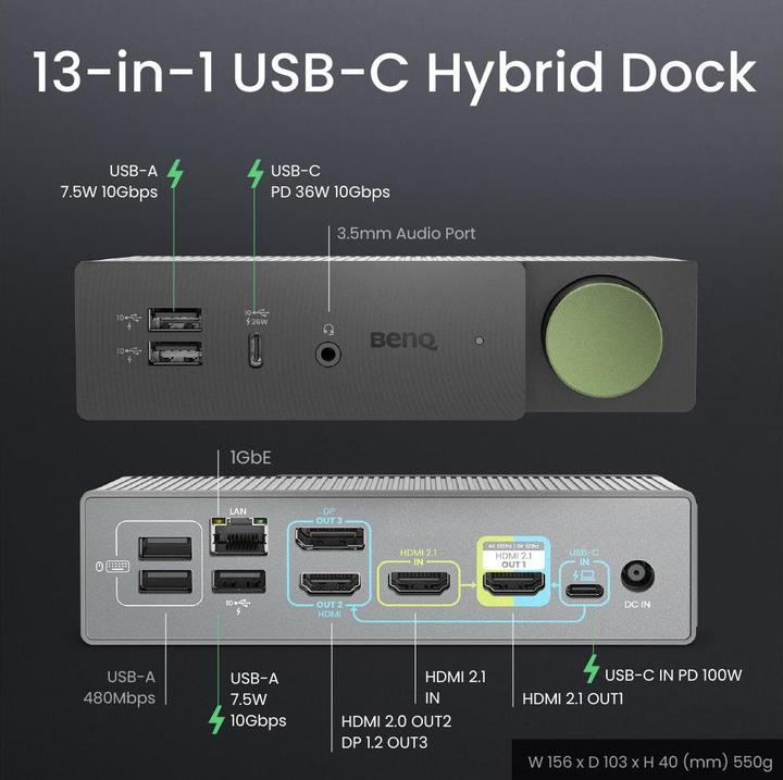 Produktbild BenQ beCreatus DP1310 (USB-C, 13 Ports)