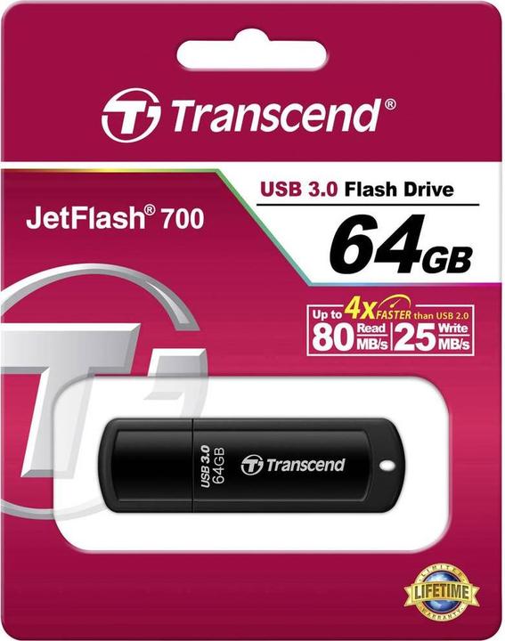 Produktbild Transcend JetFlash 700 (64 GB, USB-A)