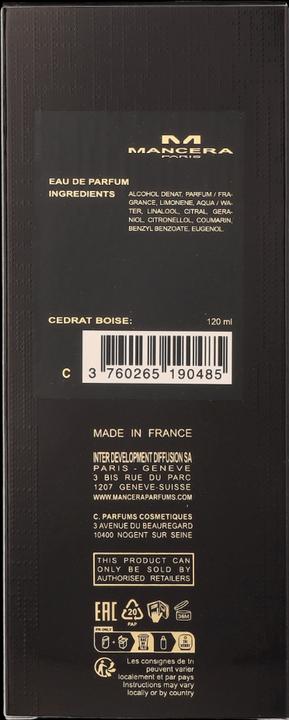 Image du produit Mancera Cedrat Boise (Eau de parfum, 120 ml)