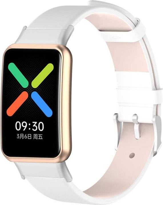 Produktbild Cover-Discount OPPO Watch Free - Lederarmband weiss (Kunstleder)
