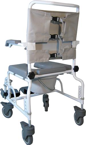 Image du produit Devilbiss Chaise douche-toilettes DuoMotion roulettes directionnelles arrière de 5" (200 kg)