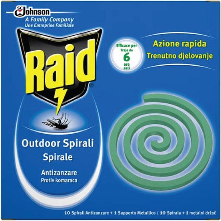 Actual product image Raid Mosquito Repellent Coils with Metal Stand - 10 Pieces