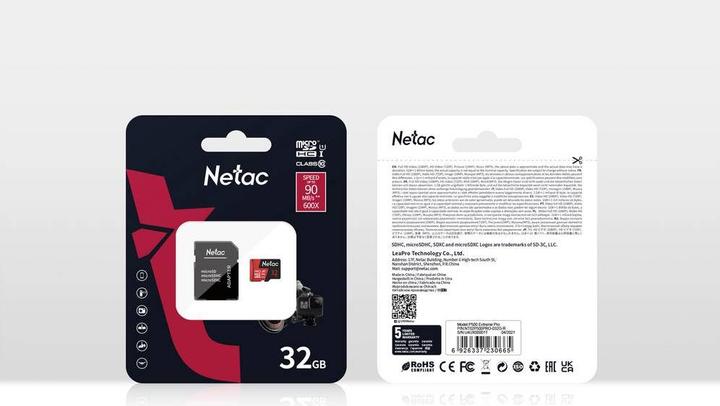 Produktbild Netac P500 Extreme Pro MicroSDHC 32GB V10/A1/C10 up to 100MB/s, wi (32 GB, microSDHC, U1, UHS-I)