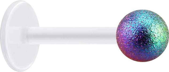 Immagine prodotto Star Piercing Micro Labret trasparente con palline colorate e maculate (senza ottone, Acciaio chirurgico 316L, Bioflex)