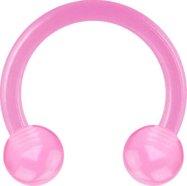Produktbild Star Piercing Micro Circular Barbell hellpink transparent mit zwei Kugeln (Acryl, ohne Messing)