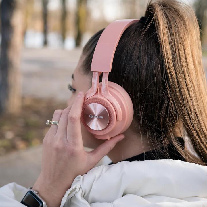 Productafbeelding Tellur Voel Bluetooth Over-Ear Koptelefoon Roze (ANC, 15 h, Draadloze)