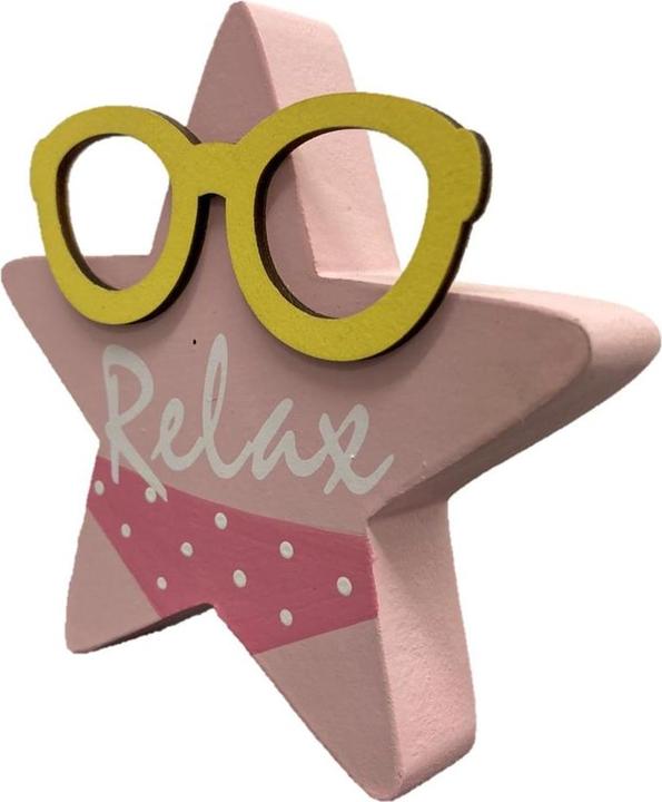 Actual product image GuGus Decorative Stand Summer Star made of wood with lettering Relax Size 2x12x11.5cm (2 x 12 x 11.5 cm)