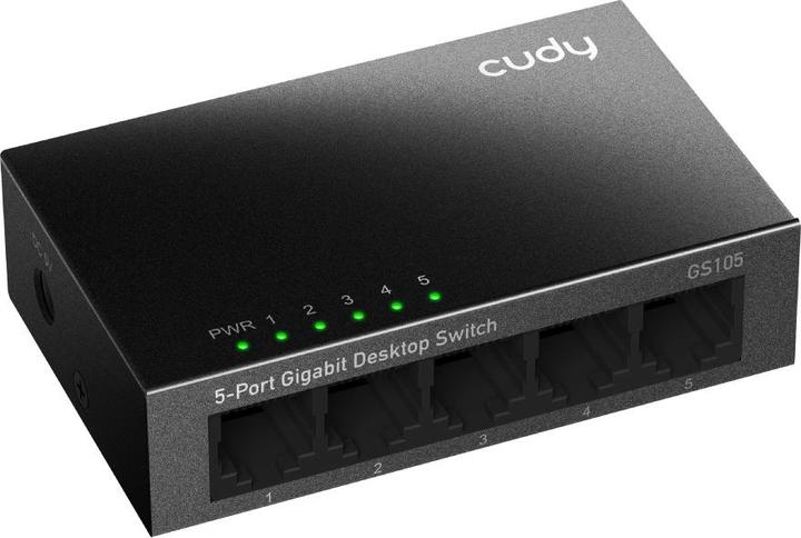 Immagine prodotto Cudy Switch di rete GS105 Gigabit Ethernet (10/100/1000) Nero (5 Porti)