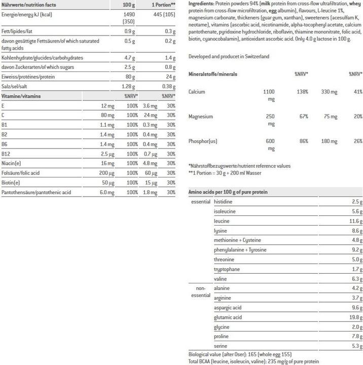 Nährwerte und Zutaten Sponser Multi Protein CFF (Vanille, 1 Stk., 425 g)