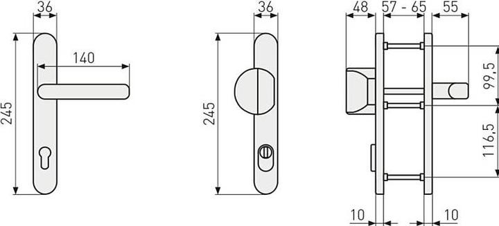 Actual product image Abus SRG92N ZS W Security fitting WG, white (Door handle)