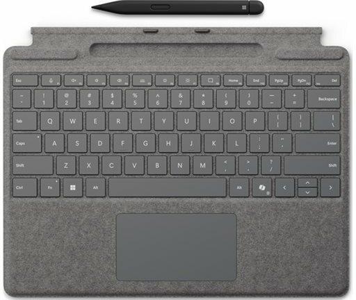 Microsoft MS Surface Accessories Type Cover for 8/9/10/11 Pro incl. Slim 2 Pen *platinum* - English Intl (Eng. Int., Cable)