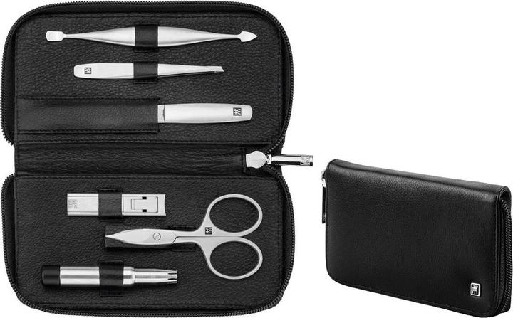 Zwilling TWINOX Reissverschlussetui, 6-tlg | Leder | Schwarz