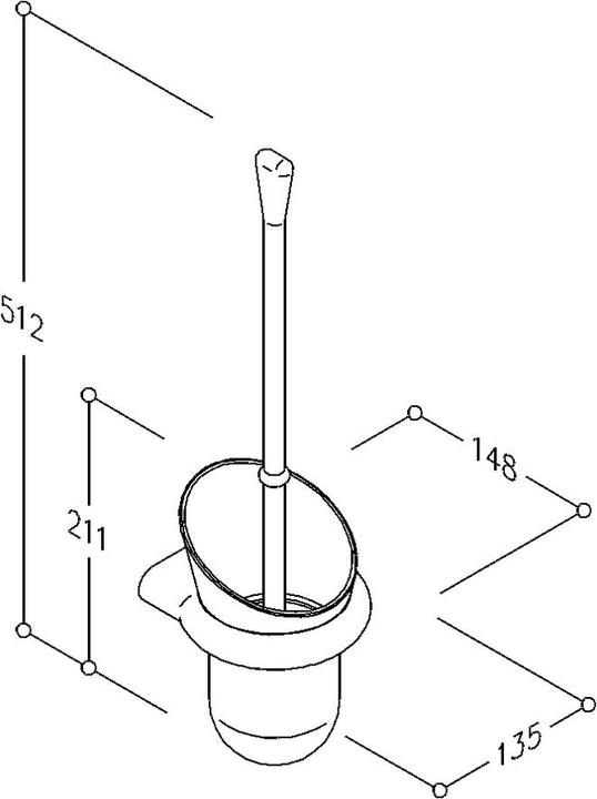 Actual product image Normbau Toilet brush set Nylon Care 512x148x135mm, white